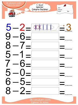 Çocuklar İçin toplam işlemi yaprak testleri 